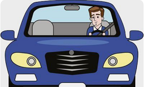 graphic of man driving car